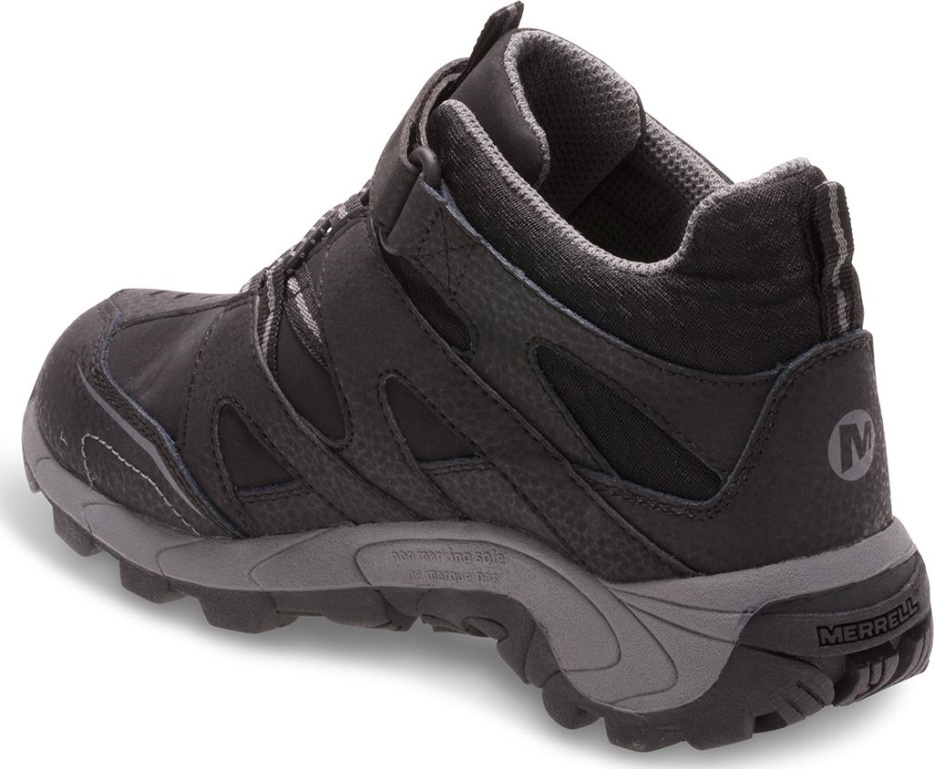 Merrell Big Kid's Light Tech Leather Quick Close Waterproof Black