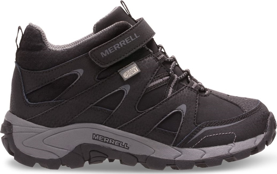 Merrell Big Kid's Light Tech Leather Quick Close Waterproof Black