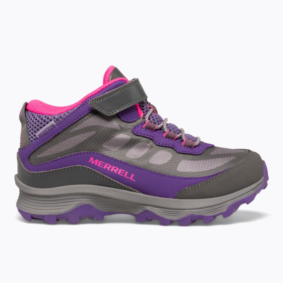 Merrell Big Kid's Moab Speed Mid A/c Waterproof Sivo-roza-vijolična