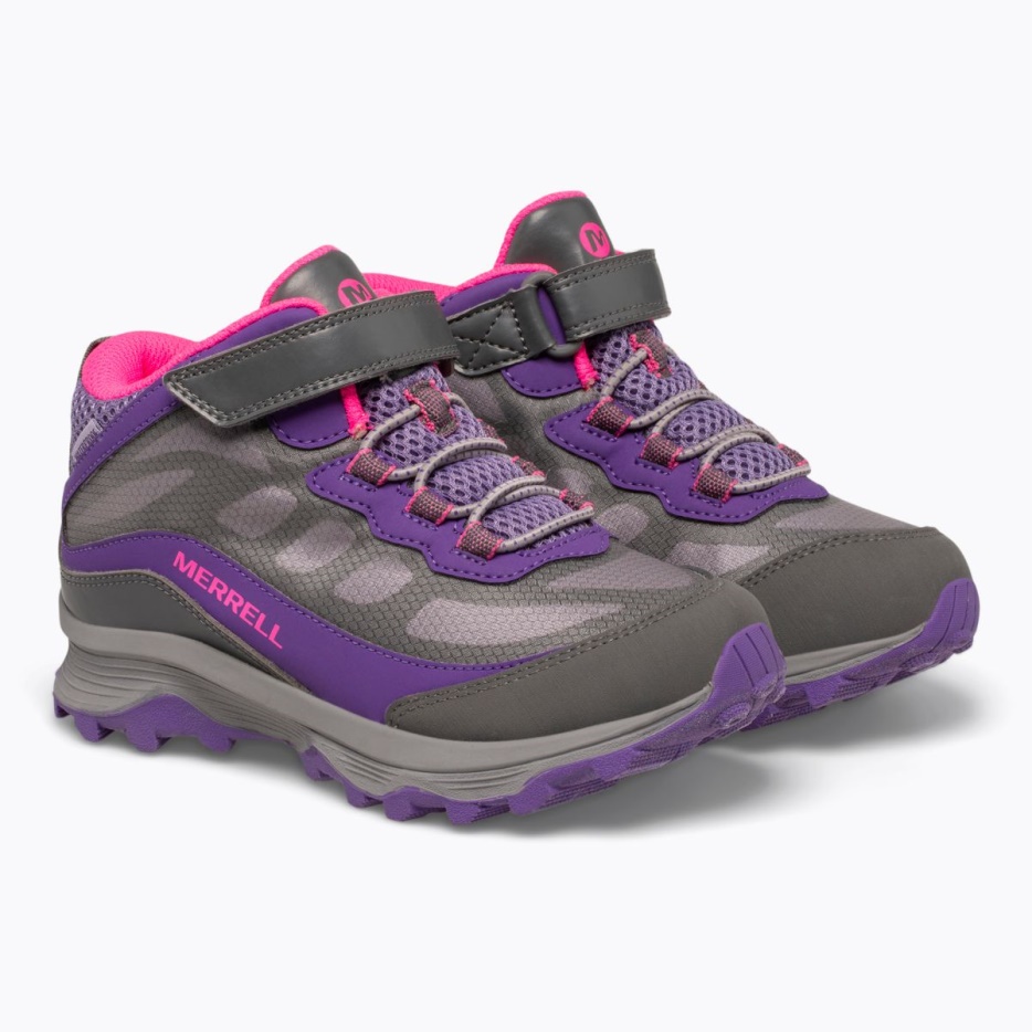 Merrell Big Kid's Moab Speed Mid A/c Waterproof Sivo-roza-vijolična