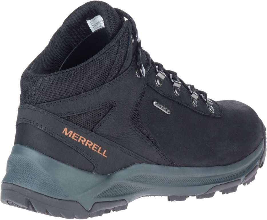 Merrell Moške Erie Mid Usnjene Nepremočljive črne