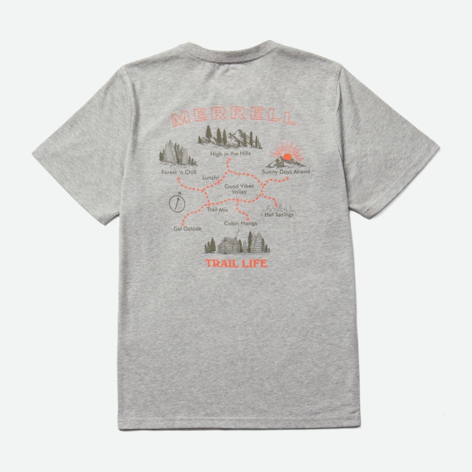 Merrell Moška Majica Z Zemljevidom Siva Heather