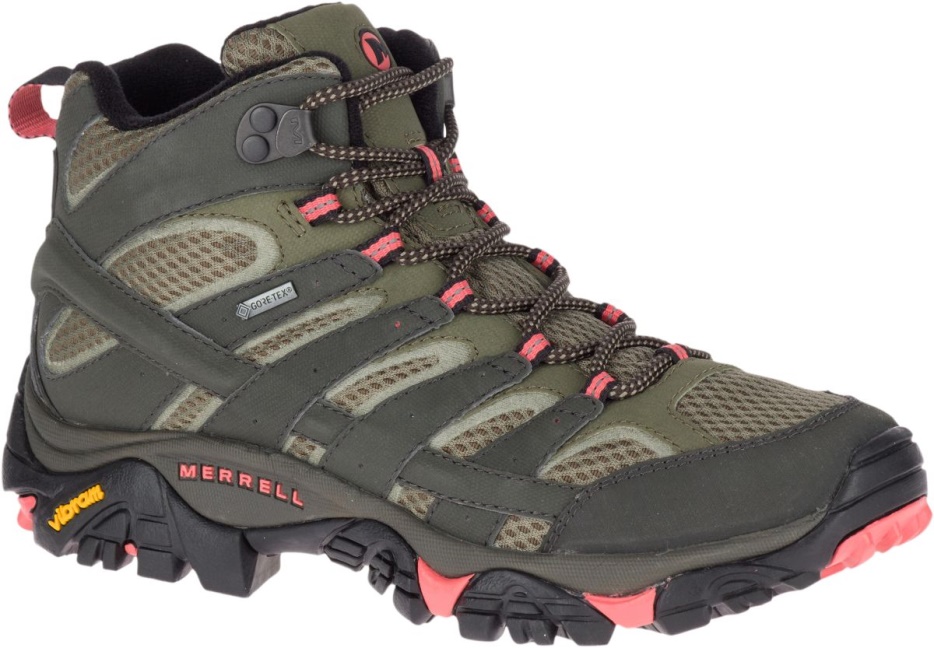 Merrell ženske Moab 2 Srednji Gore-tex Beluga-olivna