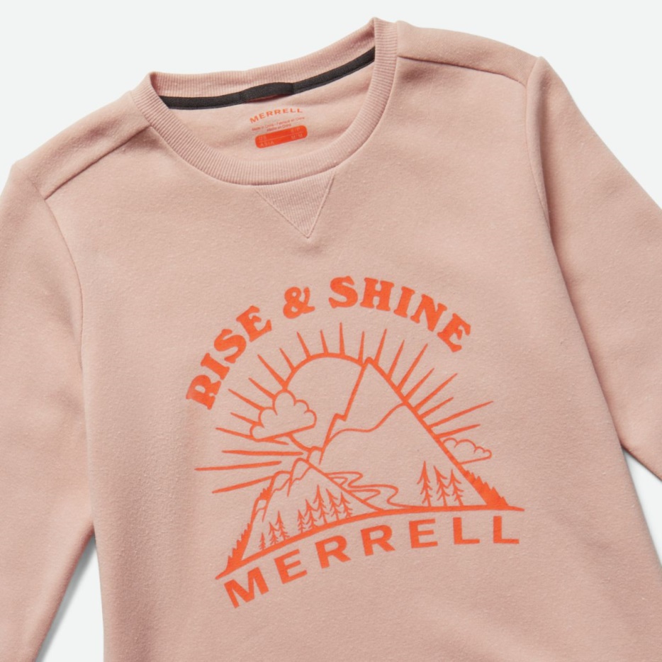 Merrell ženska Ekipa Na Prostem Iz Flisa Z Okroglim Izrezom Rose Smoke Heather